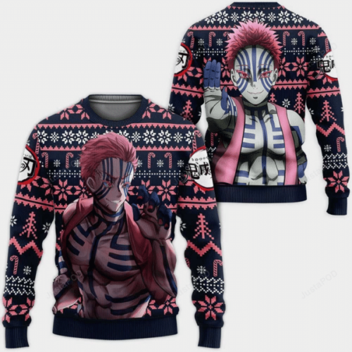 Get Your Demon Slayer Kimetsu No Yaiba Akaza 29 Ugly Sweater – Perfect Anime Gift for Fans!