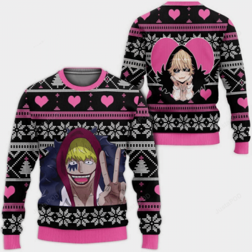 Get Stylish with One Piece Anime Donquixote Doflamingo Ugly Sweater – Perfect Gift for Fans!