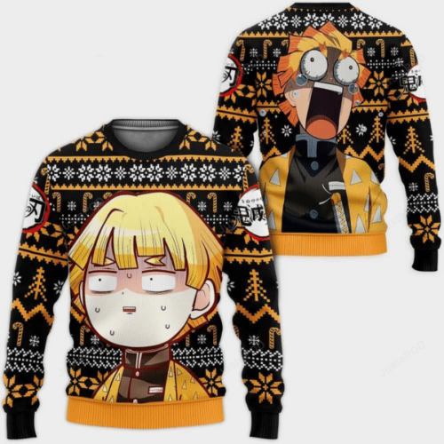 Agatsuma Zenitsu Ugly Sweater – Perfect Demon Slayer Anime Gift for Fans