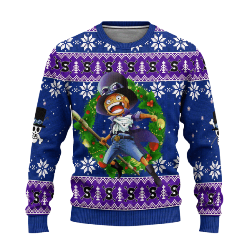 Get Festive with One Piece Anime Sabo 56 Ugly Sweater – Perfect Gift for Fans!