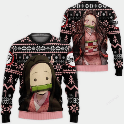 Kimetsu No Yaiba Nezuko Ugly Sweater – Perfect Anime Gift for Demon Slayer Fans!