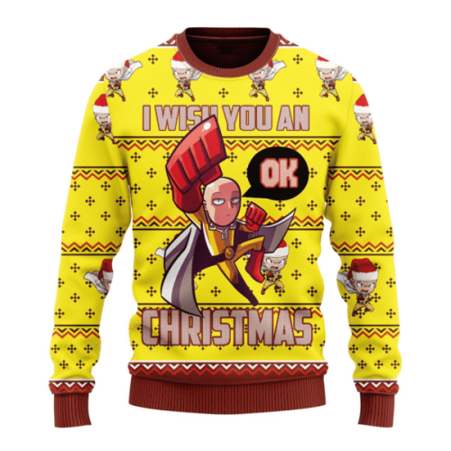 Get Your Ugly Sweater Gifts: One Punch Man Anime Saitama Collection