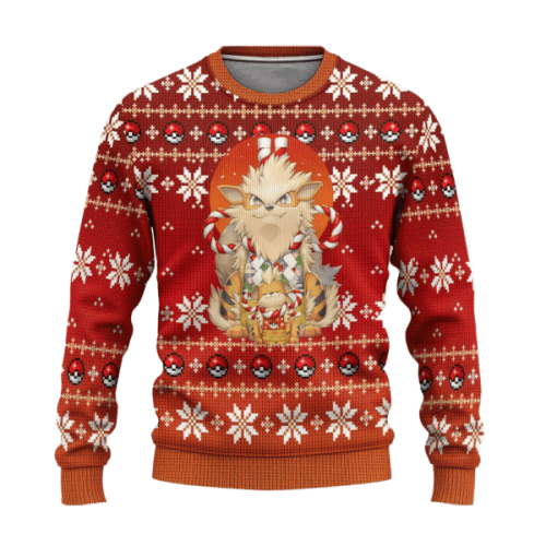 Pokemon Anime Arcanine 60 Ugly Sweater – Perfect Gift for Pokemon Fans!