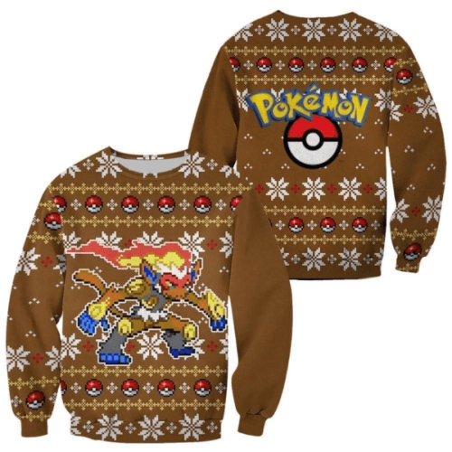 Pokemon Anime Infernape 53 Ugly Sweater Gifts – Perfect Pokemon Fan Ugly Sweater