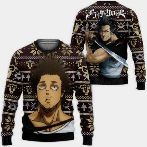 Get Stylish with Black Clover Anime Sukehiro Yami 18 Ugly Sweater – Perfect Gift for Fans!