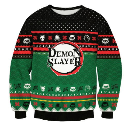 Get Stylish with Demon Slayer Kimetsu No Yaiba Anime Ugly Sweater – Perfect Gift for Fanatics!
