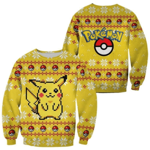 Pokemon Anime Pikachu 65 Ugly Sweater – Perfect Gift for Pokemon Fanatics!