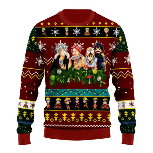 Fairy Tail Anime Christmas 2 Ugly Sweater Gifts – Perfect Holiday Gift for Fairy Tail Anime Fans!