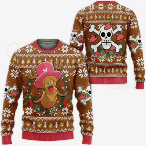 Get Festive with One Piece Anime Tony Tony Chopper Ugly Sweater – Perfect Gift for Fans!