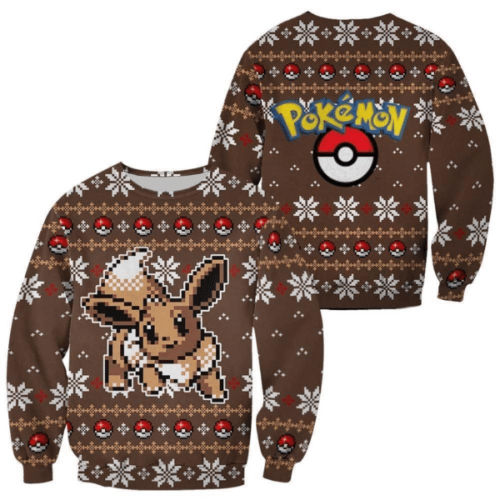 Pokemon Anime Eevee 39 Ugly Sweater: Perfect Gift for Pokemon Fans