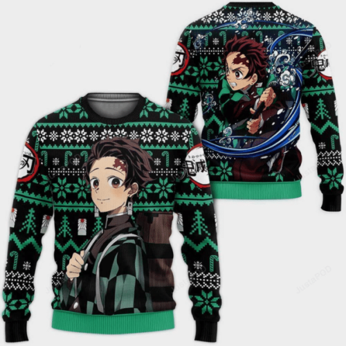 Demon Slayer Kamado Tanjiro Ugly Sweater – Perfect Anime Gift for Fans!