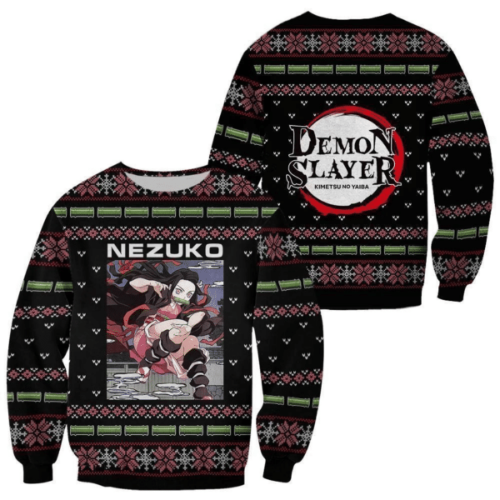 Demon Slayer Kamado Nezuko Ugly Sweater: Anime Gift for Fans