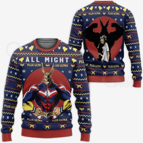 Get Your My Hero Academia All Might 33 Ugly Sweater – Perfect Anime Gift for Fans!