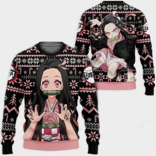 Stylish Demon Slayer Kimetsu No Yaiba Nezuko Sweater – Perfect Anime Gift for Fans!