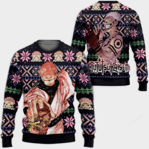 Jujutsu Kaisen Anime Ryomen Sukuna Ugly Sweater – Perfect Gift for Fans!