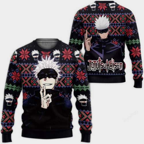 Jujutsu Kaisen Anime Satoru Gojo Ugly Sweater – Perfect Gift for Fans!