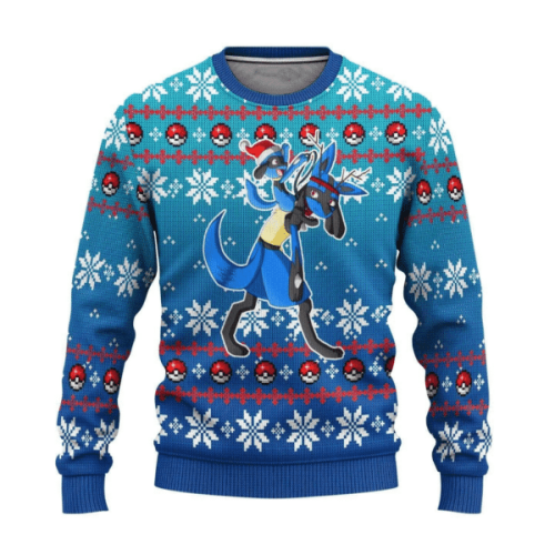 Pokemon Anime Lucario 21 & 129 Ugly Sweater Gifts: Perfect Present for Pokemon Fans!