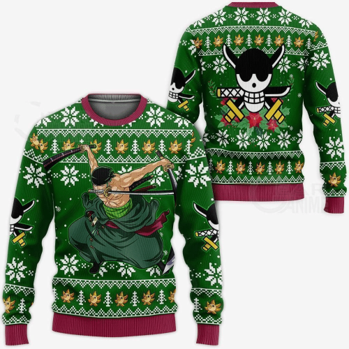 Roronoa Zoro Ugly Sweater – Perfect One Piece Anime Gift for Fans!