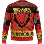 Nysekai “Ruby Dragon Dungeons and Dragons Ugly” Christmas Sweater