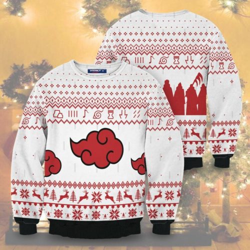 Get Festive with Akatsuki Naruto Anime Ugly Christmas Sweater – Limited Edition!