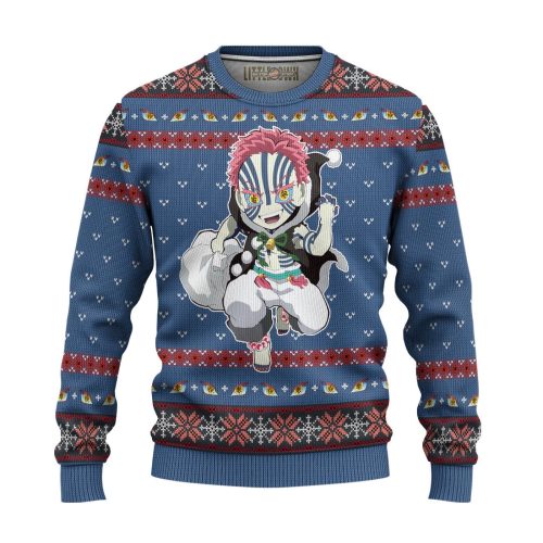 Shop the Akaza Demon Slayer Anime Ugly Christmas Sweater – All Over Print Sweatshirt!