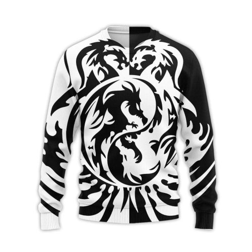 Awesome Lunisolar Dragon Ugly Christmas Sweater, All Over Print Sweatshirt