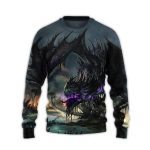 Black Dragon Ugly Christmas Sweater, All Over Print Sweatshirt