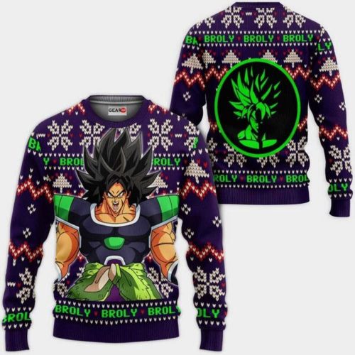 Broly Ugly Christmas Sweater Anime Dragon Ball Xmas Gifts 1k86,Dragon Ball Anime Xmas Christmas Gift Fan