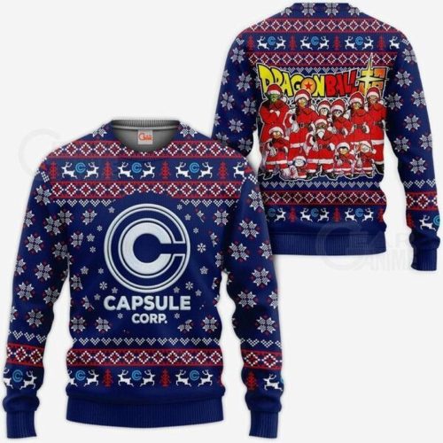 Capsule Corp Ugly Christmas Sweater Anime Dragon Ball Xmas 1k126 Gifts ,Dragon Ball Anime Xmas Christmas Gift Fan