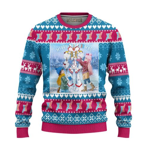 Darling In The Franxx Anime Ugly Christmas Sweater – All Over Print Sweatshirt: Festive and Fun!