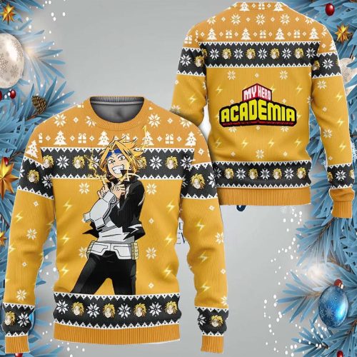 Denki Kaminari Anime Ugly Christmas Sweater – Unique Festive Design for Anime Fans