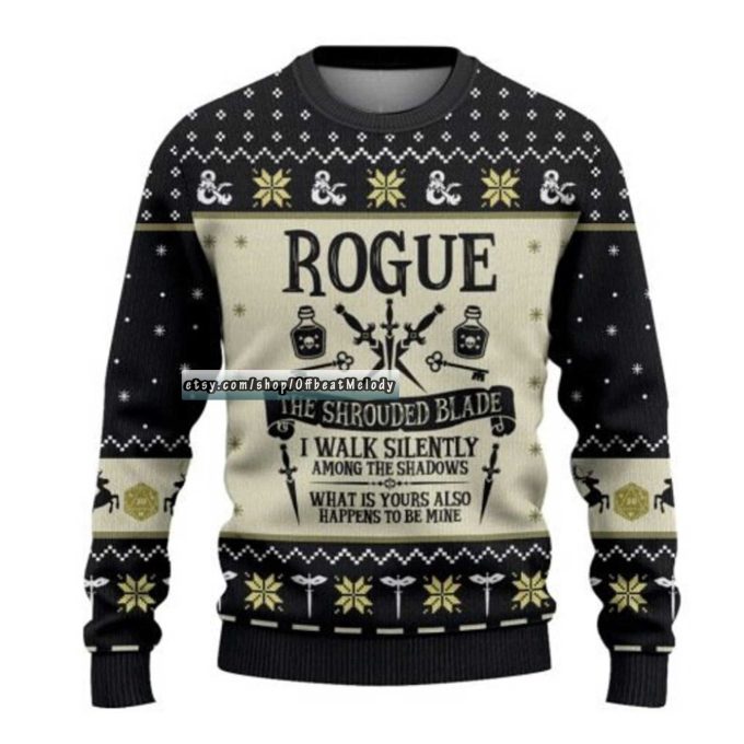 DnD Classes Collection Christmas Ugly Sweater, Dungeons and Dragons Ugly Sweater Over Print, DnD Christmas Ugly Sweater 3D Hoodie Sweatshirt