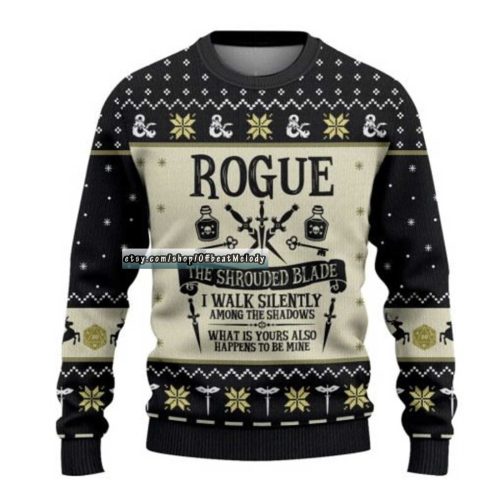 DnD Classes Collection Christmas Ugly Sweater, Dungeons and Dragons Ugly Sweater Over Print, DnD Christmas Ugly Sweater 3D Hoodie Sweatshirt
