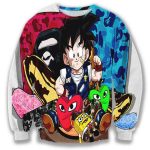 Dragon Ball Cross Spongebob Bape Ugly Christmas Sweater, All Over Print Sweatshirt