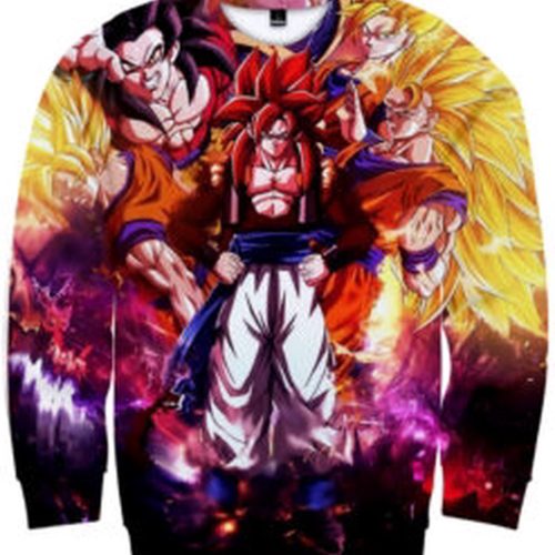 Dragon Ball Super Saiyan Goku Ugly Christmas Sweater, All Over Print Sweatshirt