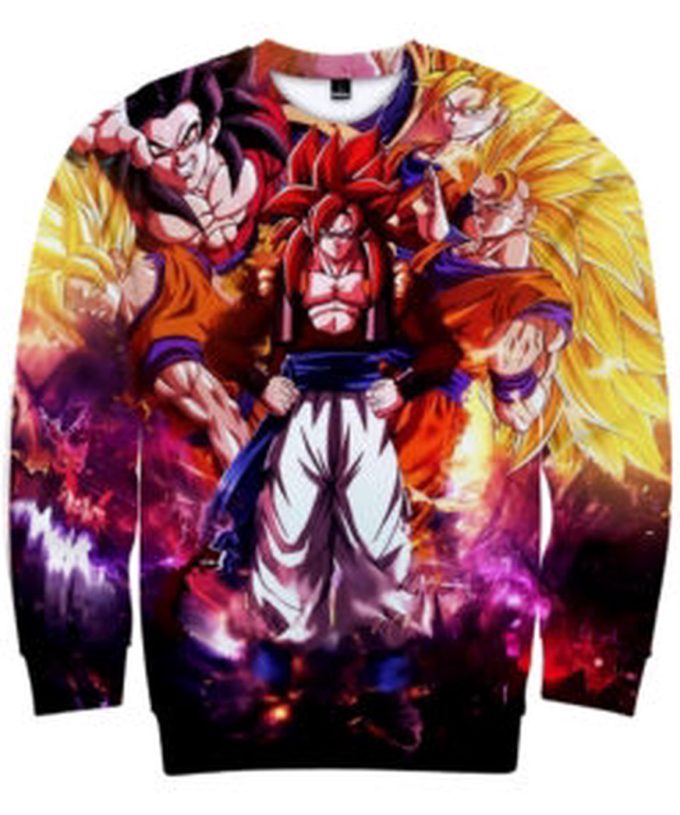 Dragon Ball Super Saiyan Goku Ugly Christmas Sweater, All Over Print Sweatshirt