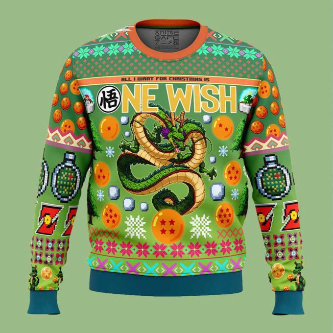 Dragon Ball Z Ne Wish Shenron Ugly Christmas Sweater