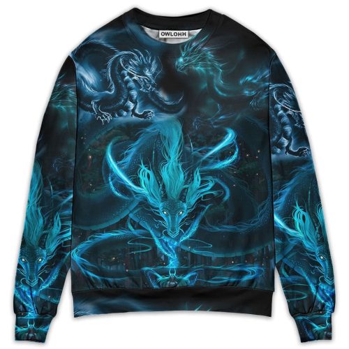 Dragon Blue Lighting And The Witch – Sweater – Ugly Christmas Sweaters