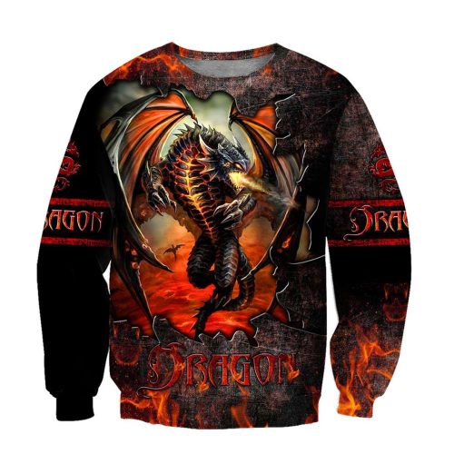 Dragon Fire 3D All Over Printed Clothes Ugly Sweater
