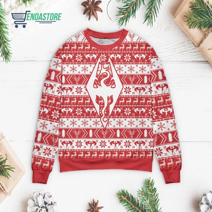Dragon Skyrim Christmas sweater