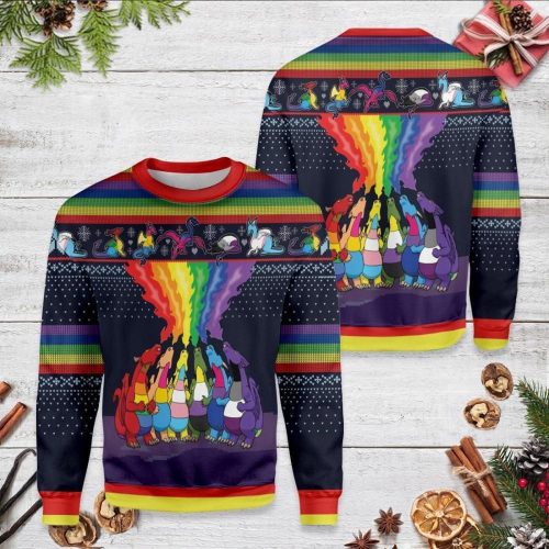 Dragon Ugly Christmas Sweater, All Over Print Sweatshirt