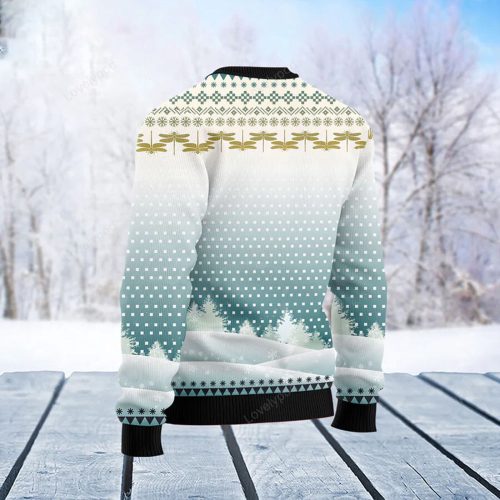 Dragonfly Color Christmas Tree Ugly Christmas Sweater for men and women