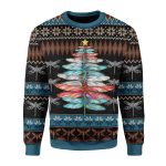 Dragonfly Tree Ugly Christmas Sweater, All Over Print Sweatshirt