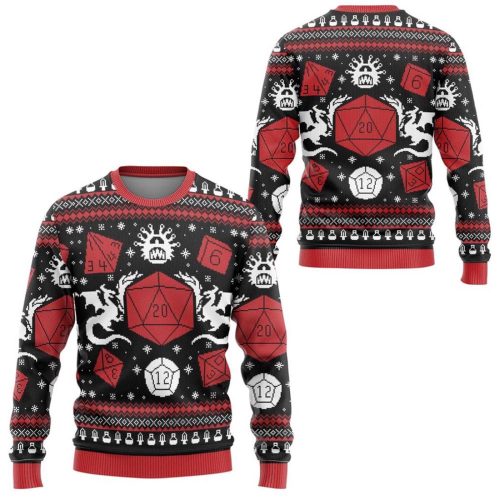 Dungeons And Dragons Christmas Ugly Sweater, Dungeons
