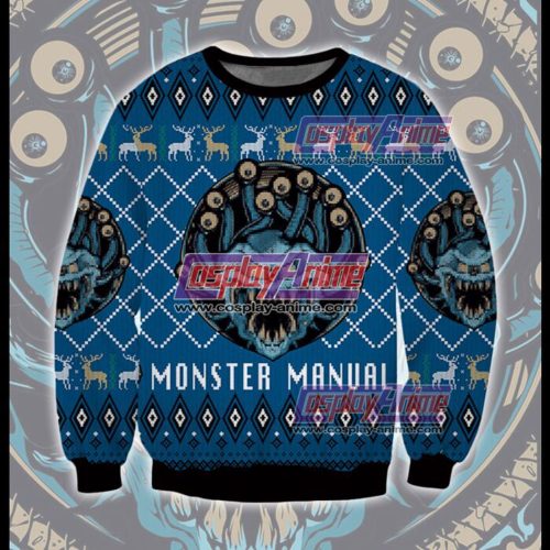 Dungeons And Dragons Monster Manual Ugly Christmas Sweater, All Over Print Sweatshirt