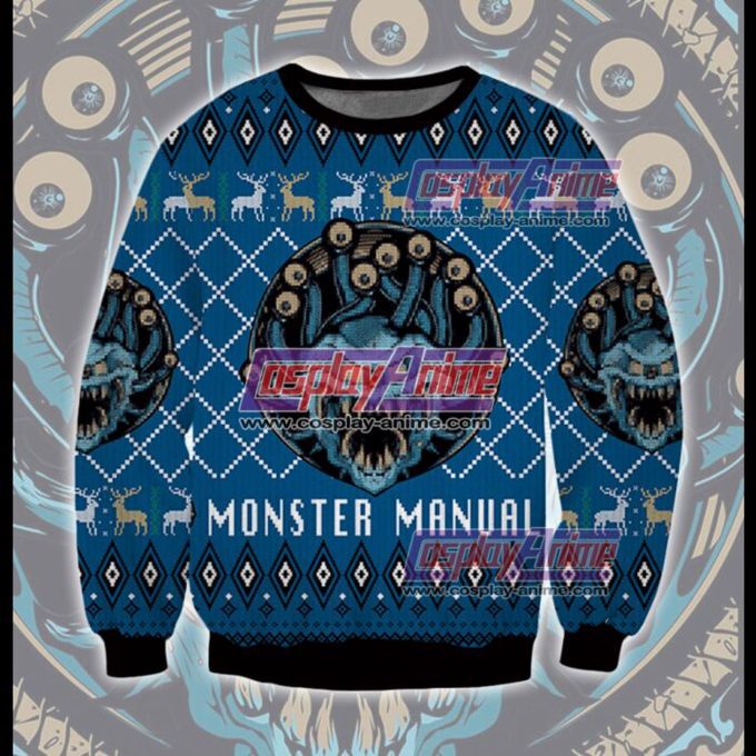 Dungeons And Dragons Monster Manual Ugly Christmas Sweater, All Over Print Sweatshirt