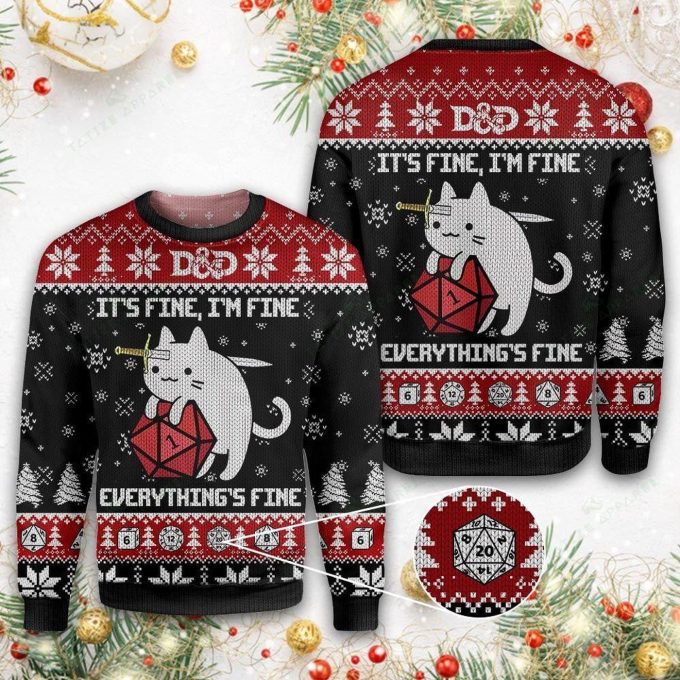 Dungeons & Dragons Ugly Christmas Sweater, Dungeons & Dragons 3D All Over Printed Sweater