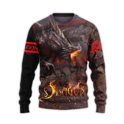 Earth Dragon Ugly Christmas Sweater, All Over Print Sweatshirt