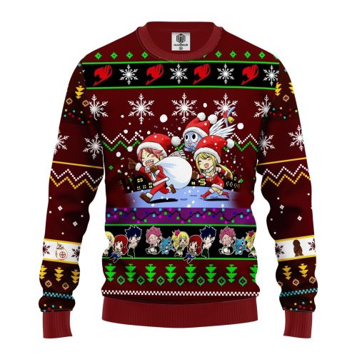 Fairy Tail Anime Ugly Knitted Christmas Sweater: Unique Xmas Gift Shirt for Fans!