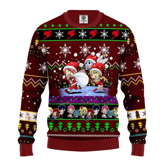 Fairy Tail Anime Ugly Knitted Christmas Sweater: Unique Xmas Gift Shirt for Fans!